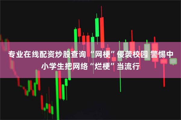 专业在线配资炒股查询 “网梗”侵袭校园 警惕中小学生把网络“烂梗”当流行